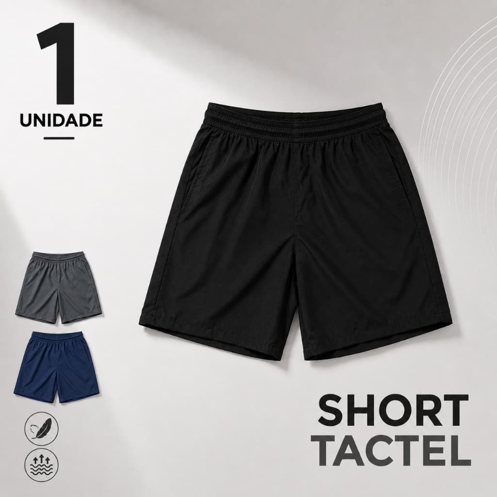 Short Dry Fit Tactel Futebol Academia Corrida com Bolso Confortável Masculino Dia dos Pais Presente
