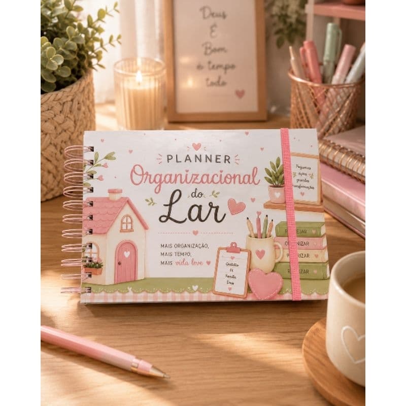 Caderno Organizador do Lar A5 Horizontal | Planner da Casa | 190 Páginas