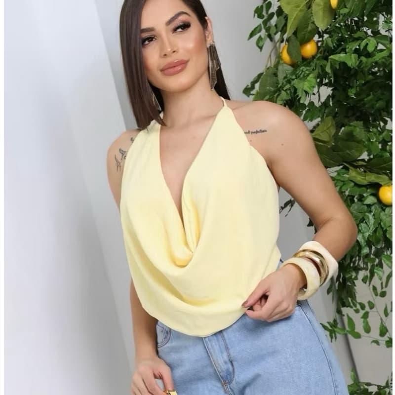 blusa feminina estilosa Cropped feminino Frente Unica Multiformas de Amarração Versátil roupa feminina verão