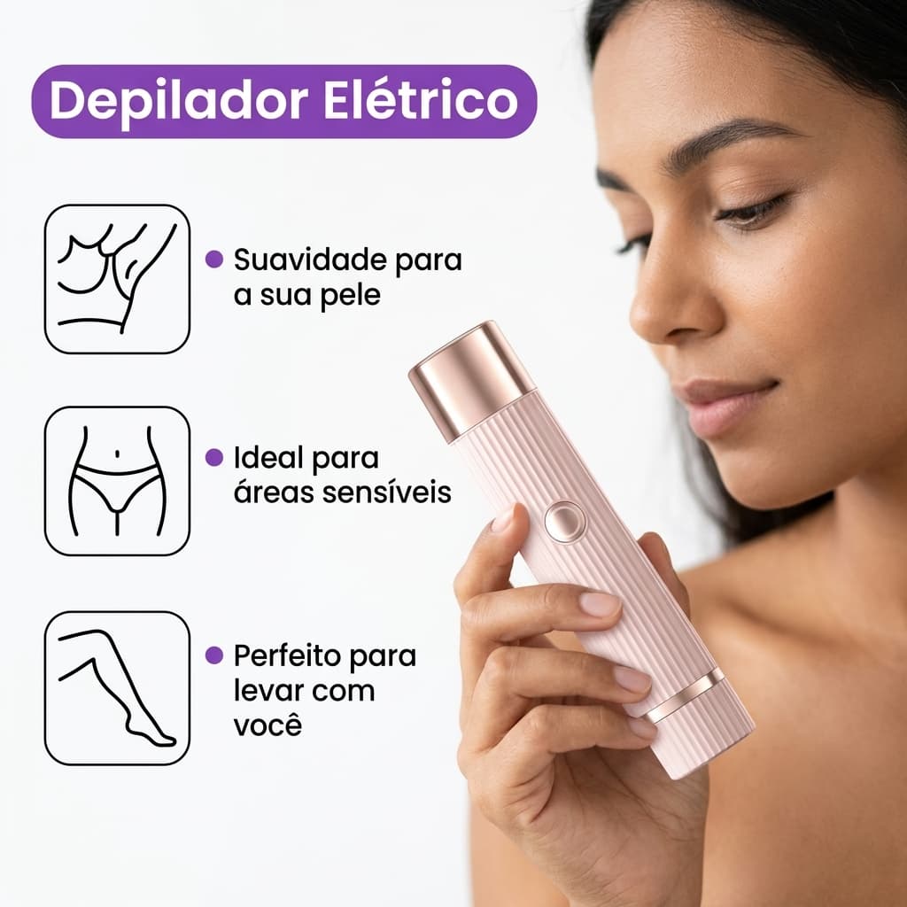 Depilador Eletrico Feminino Recarregável Removedor De Pelos Navalha Dupla- Envio rápido--