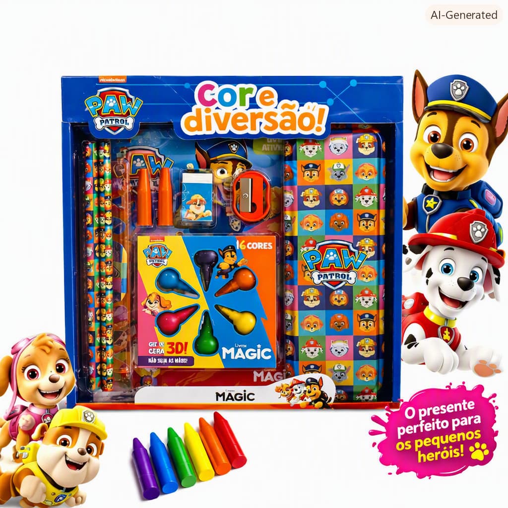 Kit Criatividade Patrulha Canina/Arte e Imaginação/Presente Perfeito