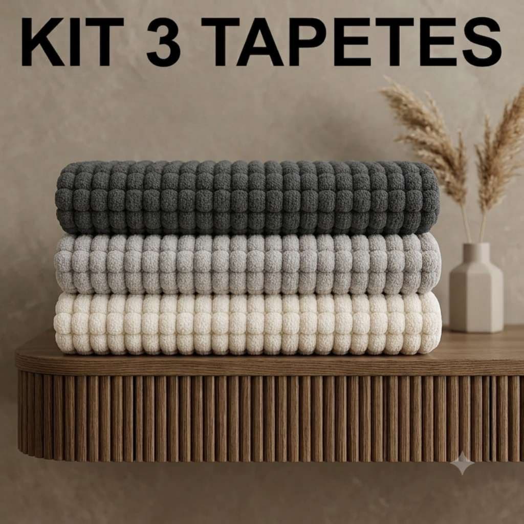 KIT 3 TAPETES BOLINHA MACARRÃO PARA BANHEIRO 38x58