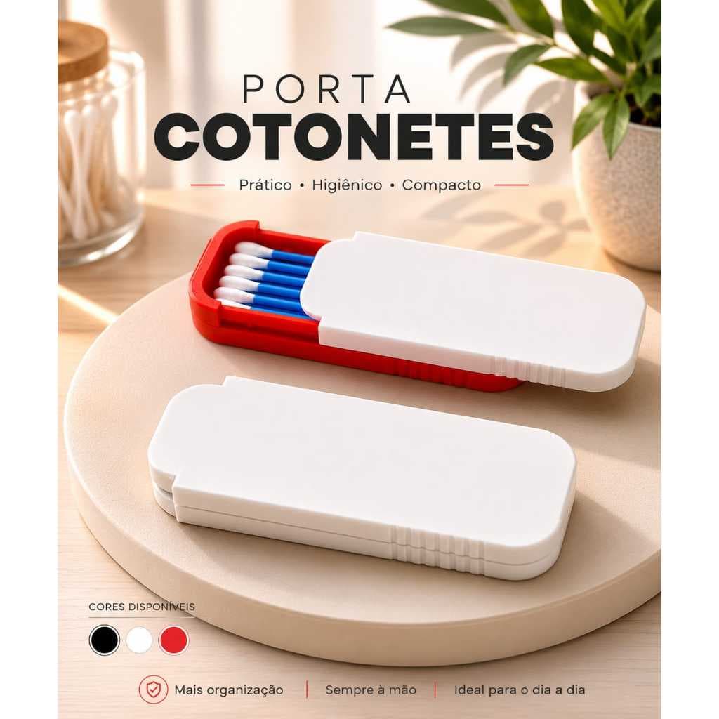 Estojo organizador para cotonetes viagem portatil
