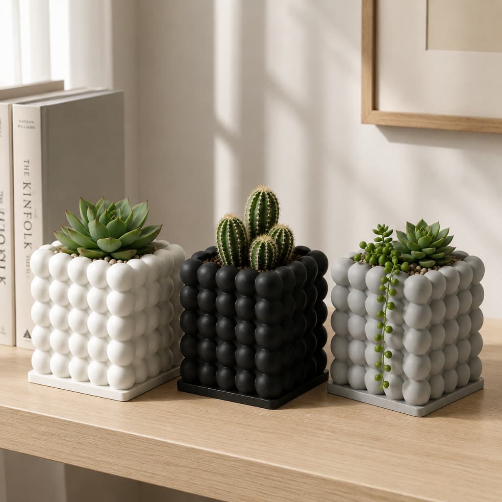 Vaso Cubo Bolha – Vaso Moderno Minimalista