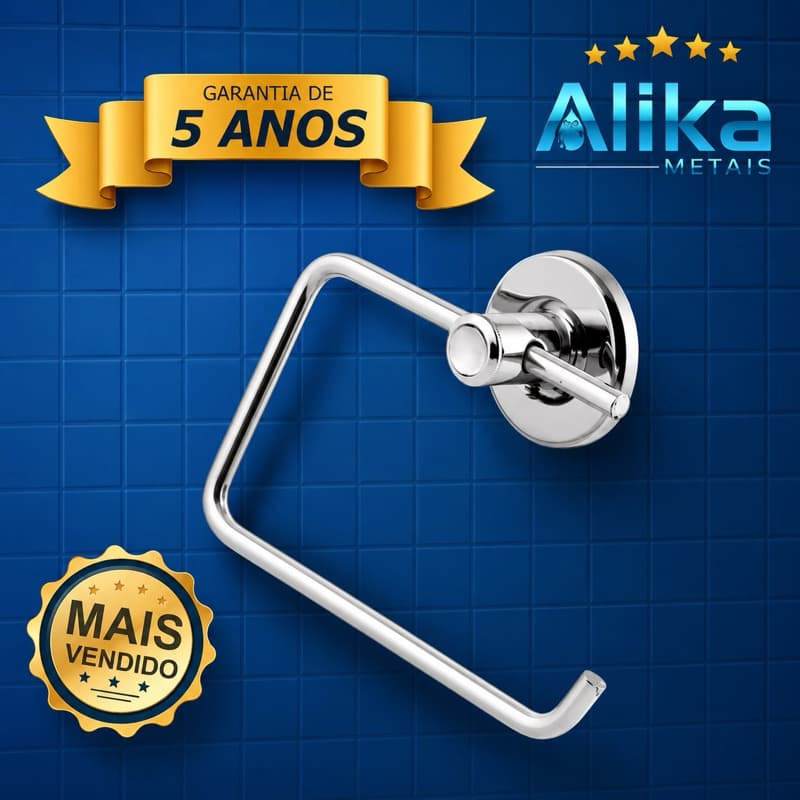 Papeleira sem tampa porta papel higiênico de aluminio metal
