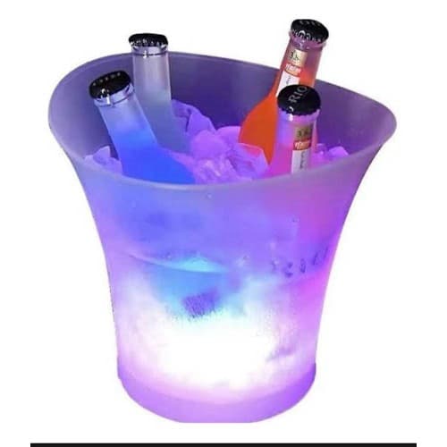 BALDE PARA BEBIDAS COM LED E CAIXA DE SOM BRANCO, ILUMINA, REPRODUZ MÚSICAS E ANIMA QUALQUER FESTA OU EVENTO!