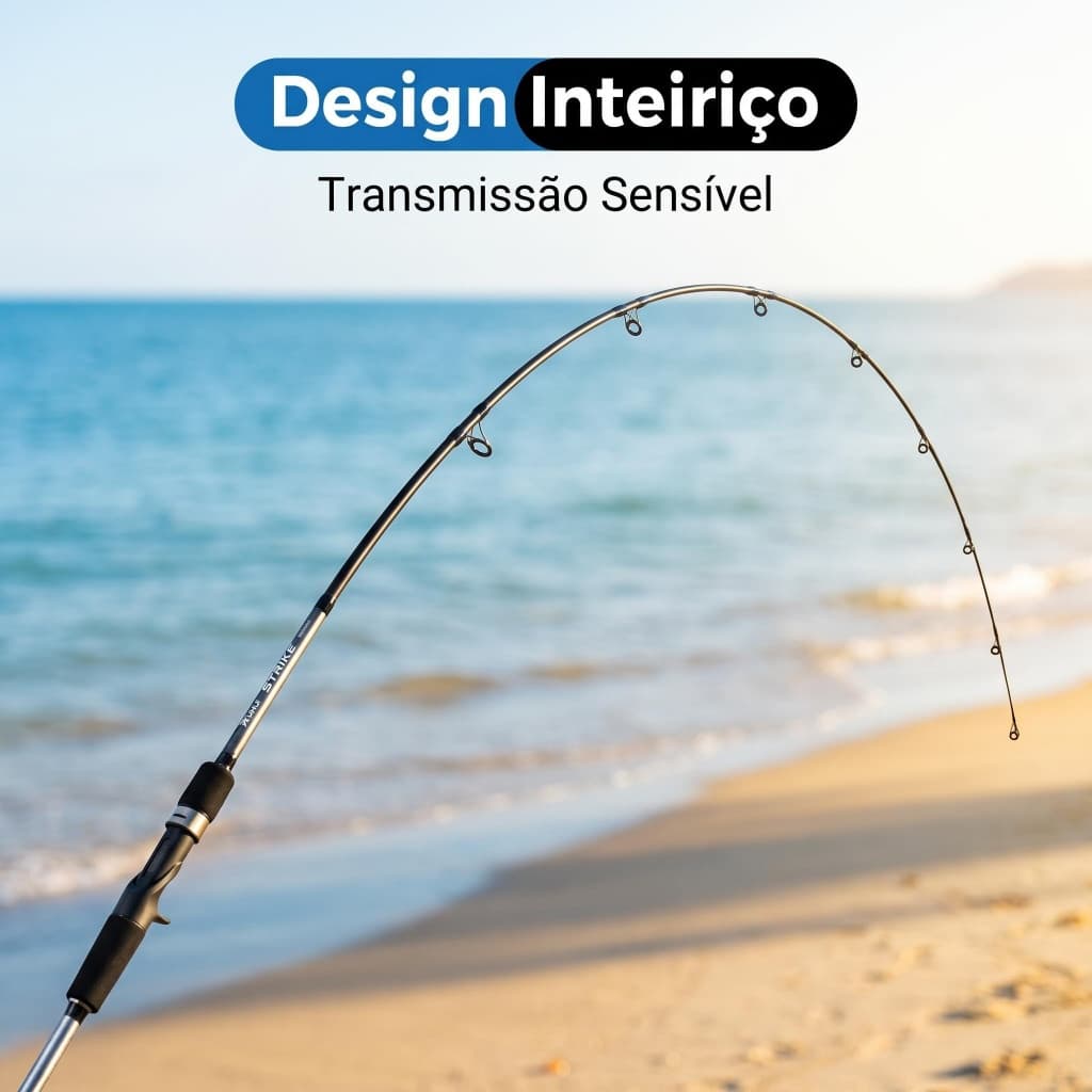 Vara de pesca SK-C561M de seção única, passadores de cerâmica, cabo em EVA com bolsa de armazenamento.