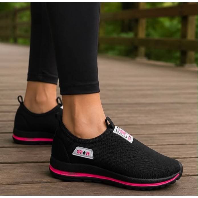 Tênis Feminino Calce Fácil Meia Casual Caminhada Aquático Academia Macio