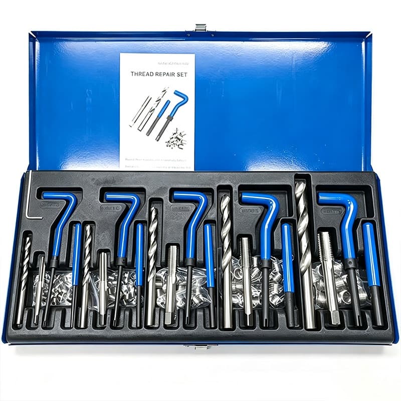 Kit Reparador de Rosca Insertos Helicoidais M5 até M12 Maleta Metálica