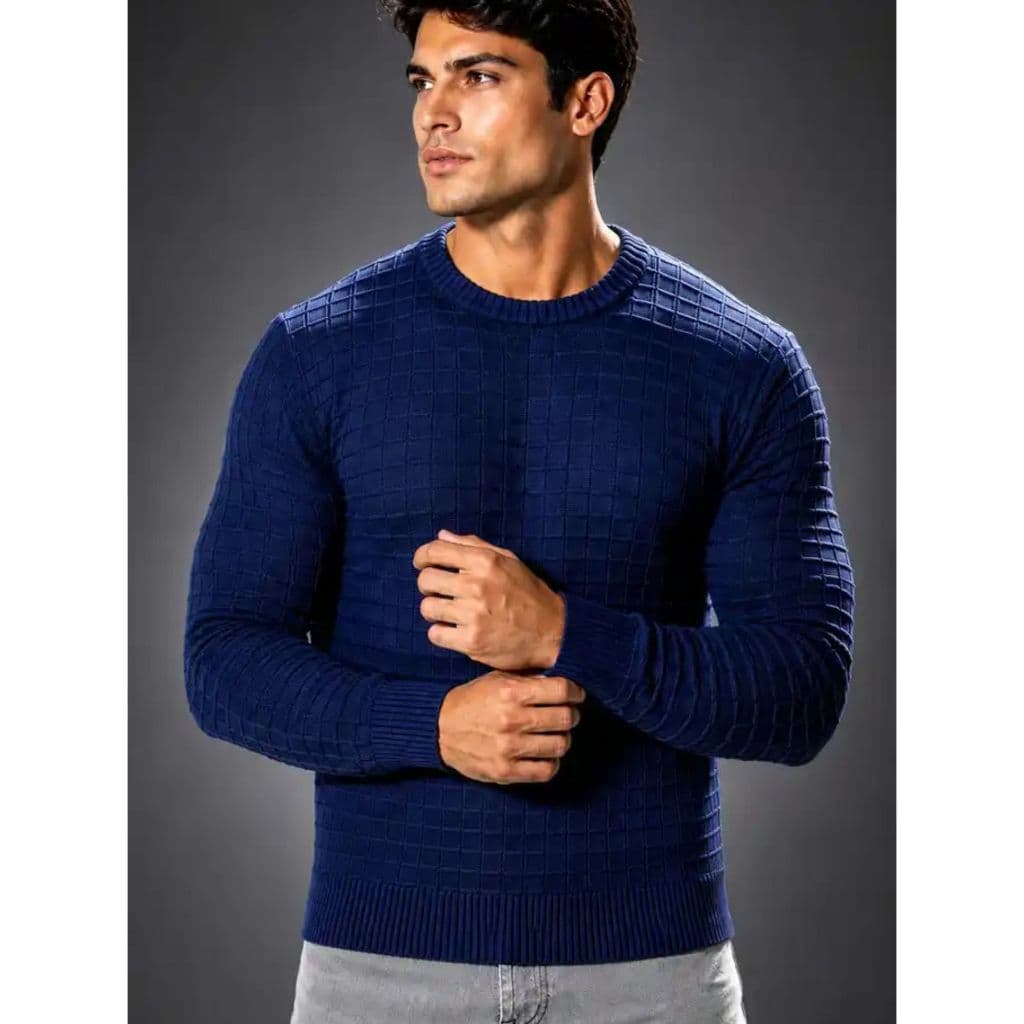 Blusa suéter masculino nick gola redonda tricô cardigan para outono inverno qualidade premium envio imediato