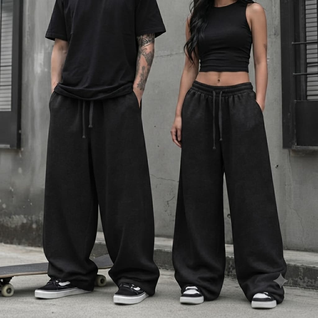 Calça Moletom Wide Leg Bag Streetwear Basica Gym 100% Algodão Confortavel Largona Lisa Unissex