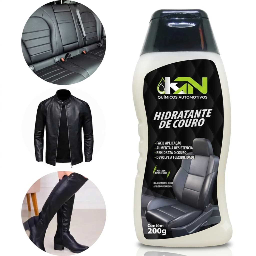 Hidratante Revitalizador Para Bancos De Carro Sofá Jaquetas de Couro Em Gel 200g KN Automotivo