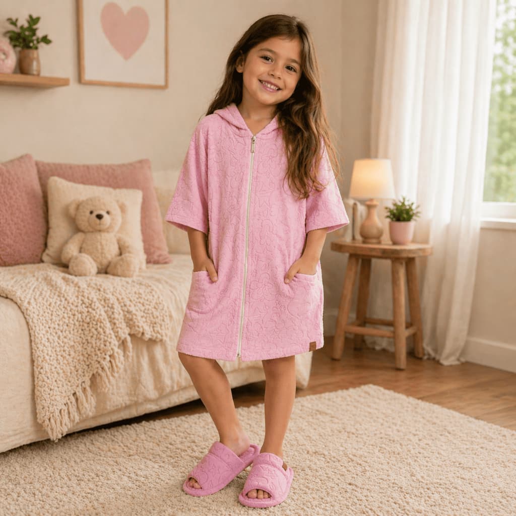 Pantufa Feminina Aberta Atoalhada Anatômica Macia Confortável Chinelo de Quarto