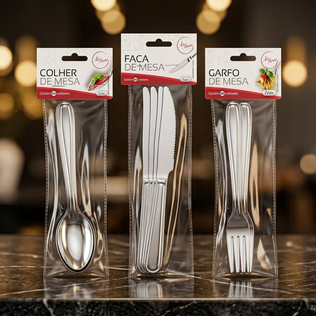 Kit Talheres Aço Inox Premium Garfos Facas Colheres Mesa Posta Cozinha Restaurante Hotel Luxo