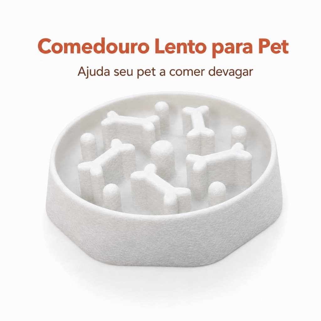 Comedouro Sensorial Lento Para Pet Cachorro Gato