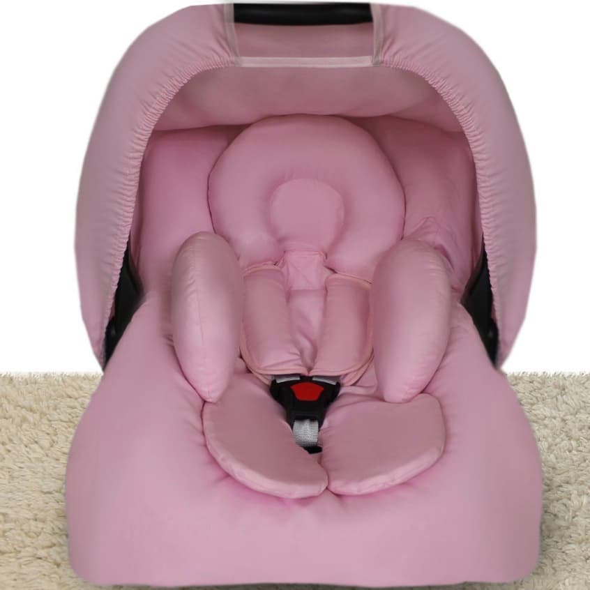 Kit Capas Completo para Bebê Conforto 5 Peças Universal Rosa Menina