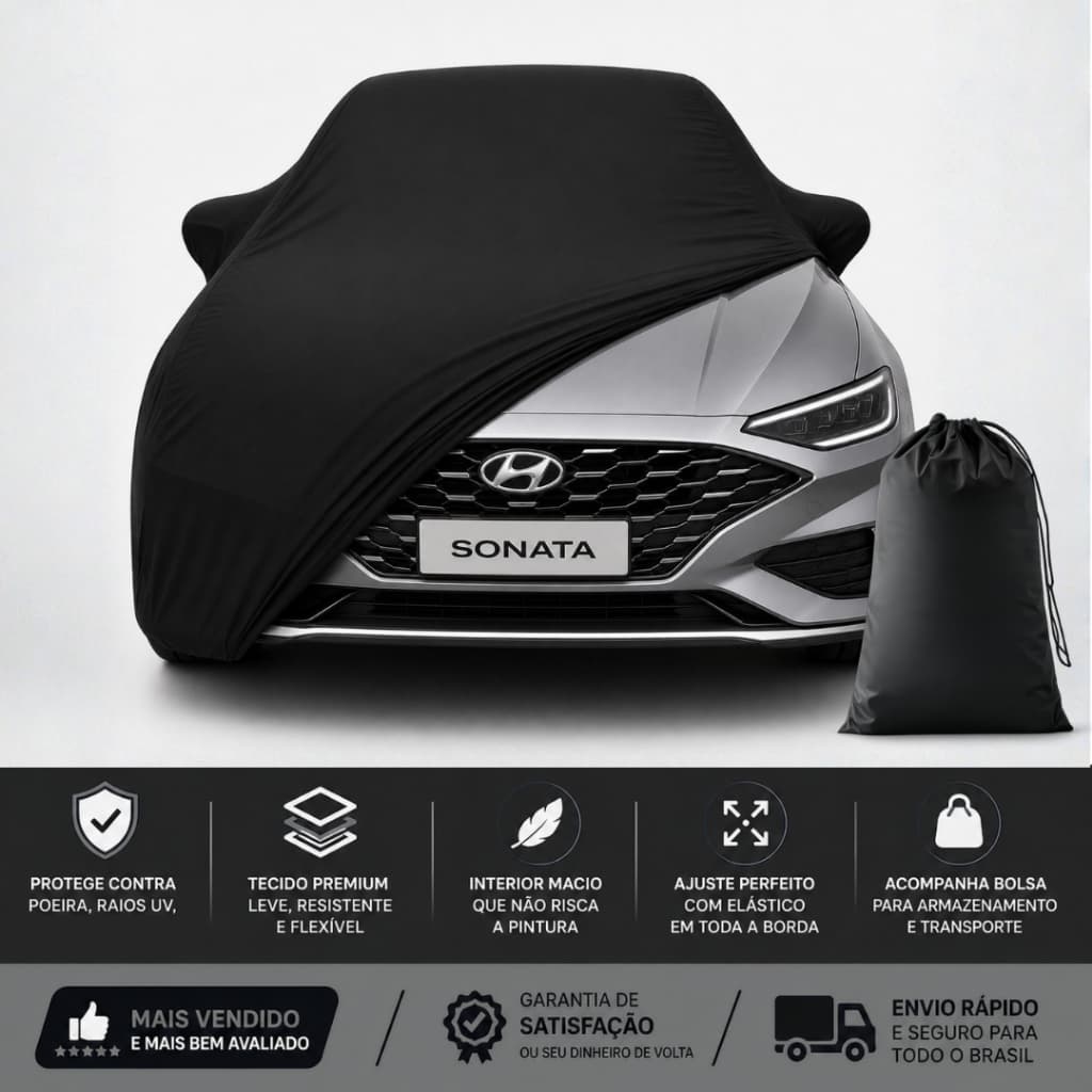 Capa De Carro P M G Protetora Anti-Risco e Proteção UV Tecido Helanca Premiun Com Bolsa