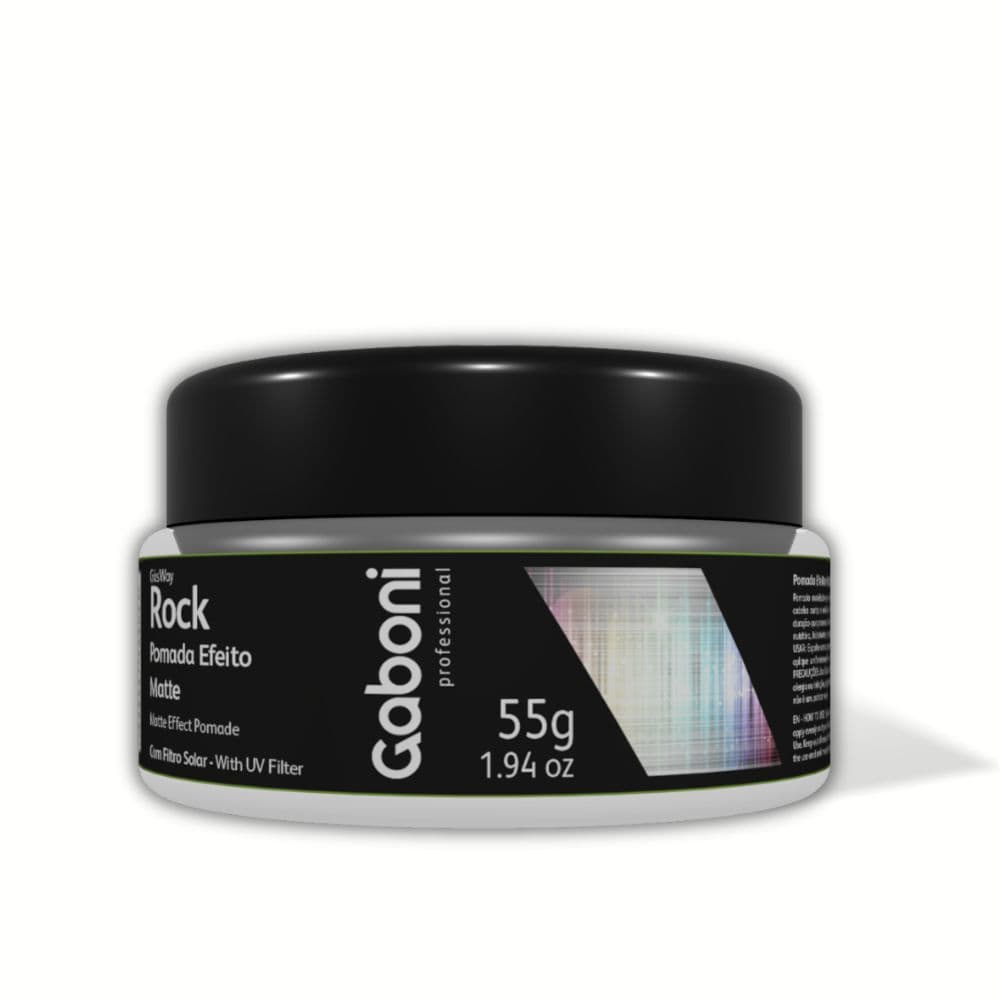 Pomada Modeladora Rock Gaboni Efeito Matte Seco Fixação Forte 55g
