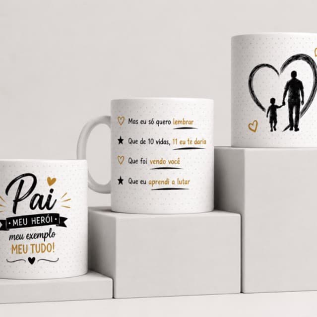 Caneca Personalizada para Pai | “Pai, Meu Herói, Meu Exemplo, Meu Tudo” | Presente para Dia dos Pais