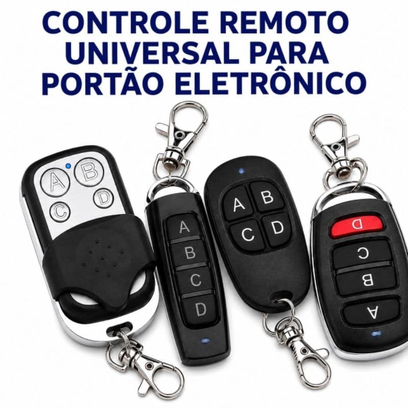 Controle Remoto Universal para Porta de Garagem Eletrônica / 433 MHz / 4 Botões masterprint com chaveiro