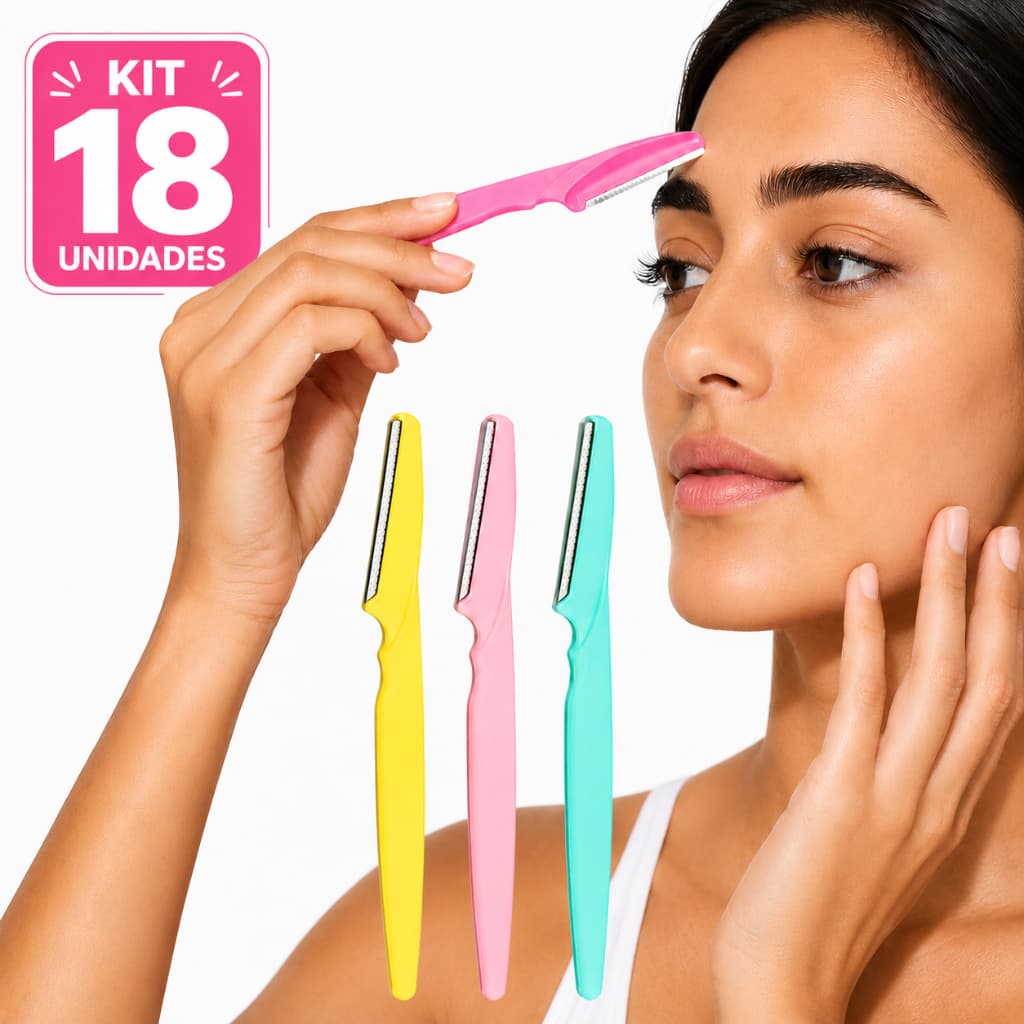 Kit 6/12/18 Lâminas Sobrancelha Navalha Navalhete Depilação Facial Dermaplaning Rosto Buço Axila Corpo Removedor Pelos
