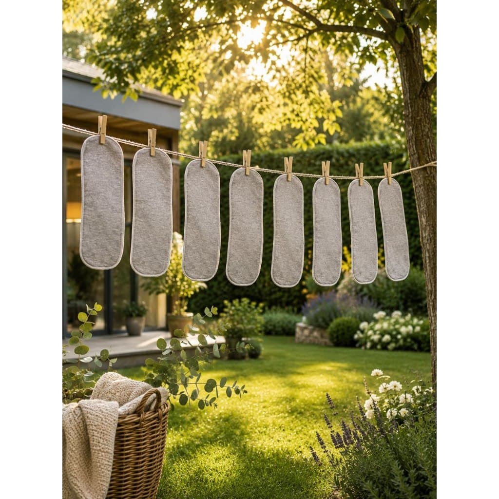 20 Absorventes ecológicos 6 camadas  para fralda ecológica reutilizável faixa cinza