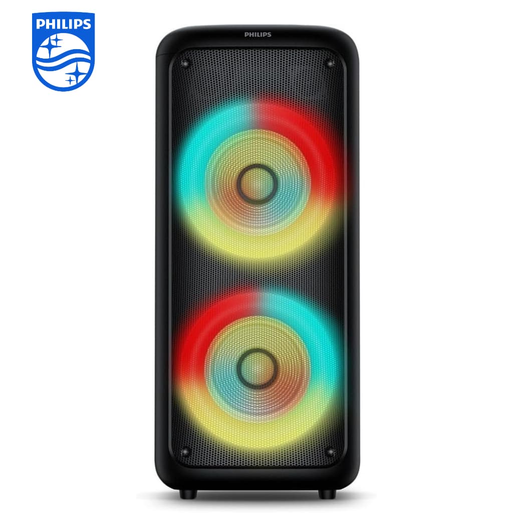 Caixa de Som Bluetooth Karaokê Philips Party Speaker 1500W Entradas Microfone e Guitarra