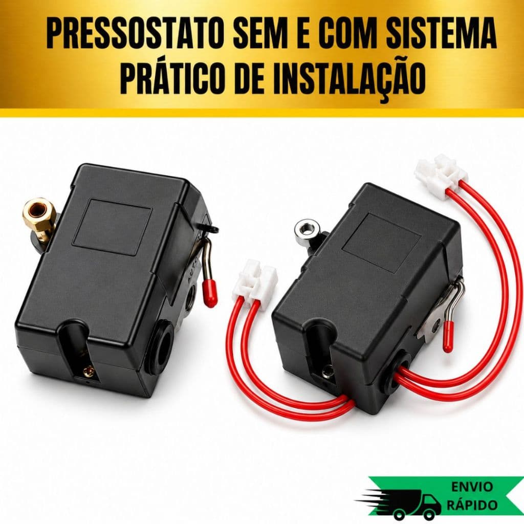 Pressostatos De Compressor De Ar Automático Com Alavanca 80-120 4 Vias Prático