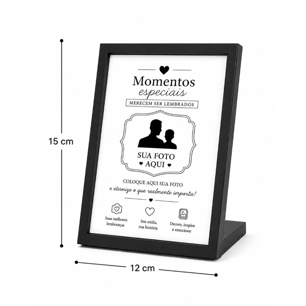 Porta-Retrato Personalizado com Sua Foto Inclusa | Decoração Elegante | Presente para Quem Você Ama