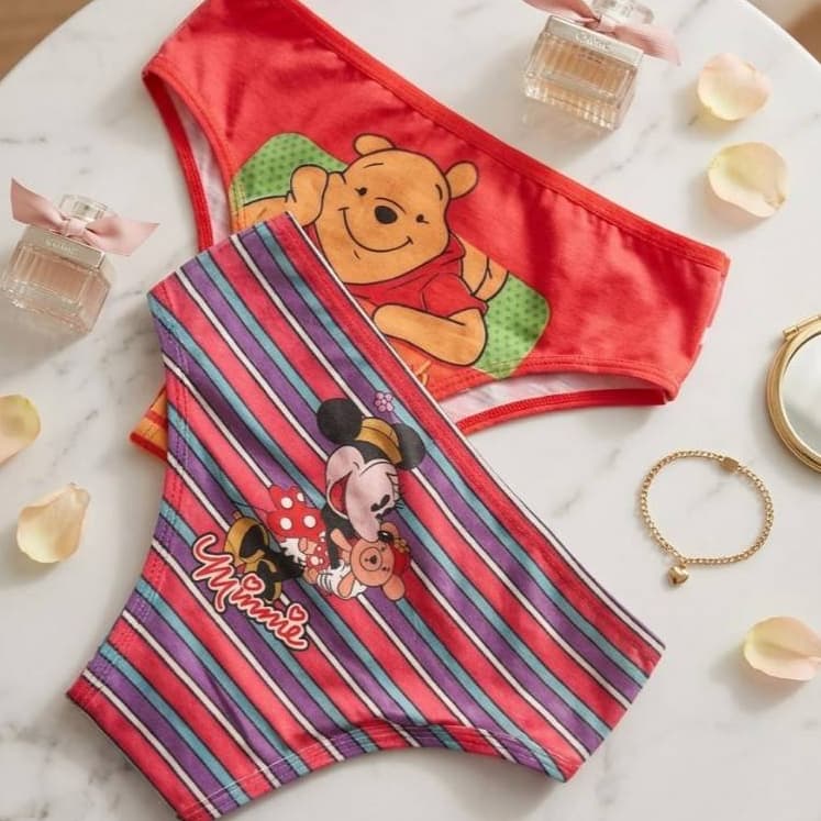 Kit 5 Calcinha Tanguinha Sublimada Estampada Personagens Moda Infantil Conforto Menina Kids