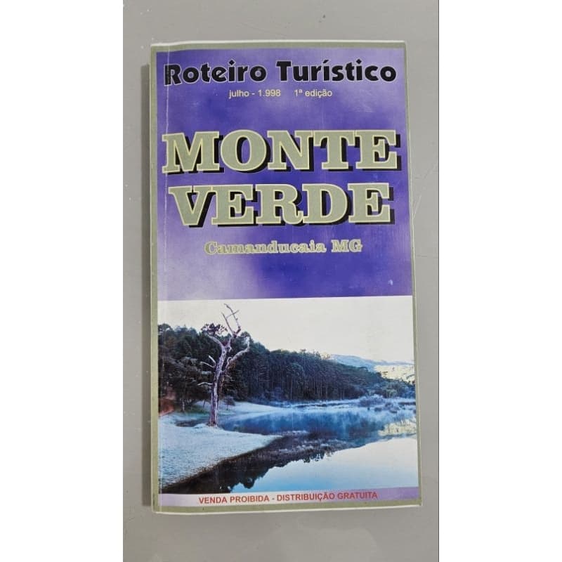 Livro Roteiro Turístico + Mapa Ilustrado Raro Monte Verde MG Julho 1998 1° Edição