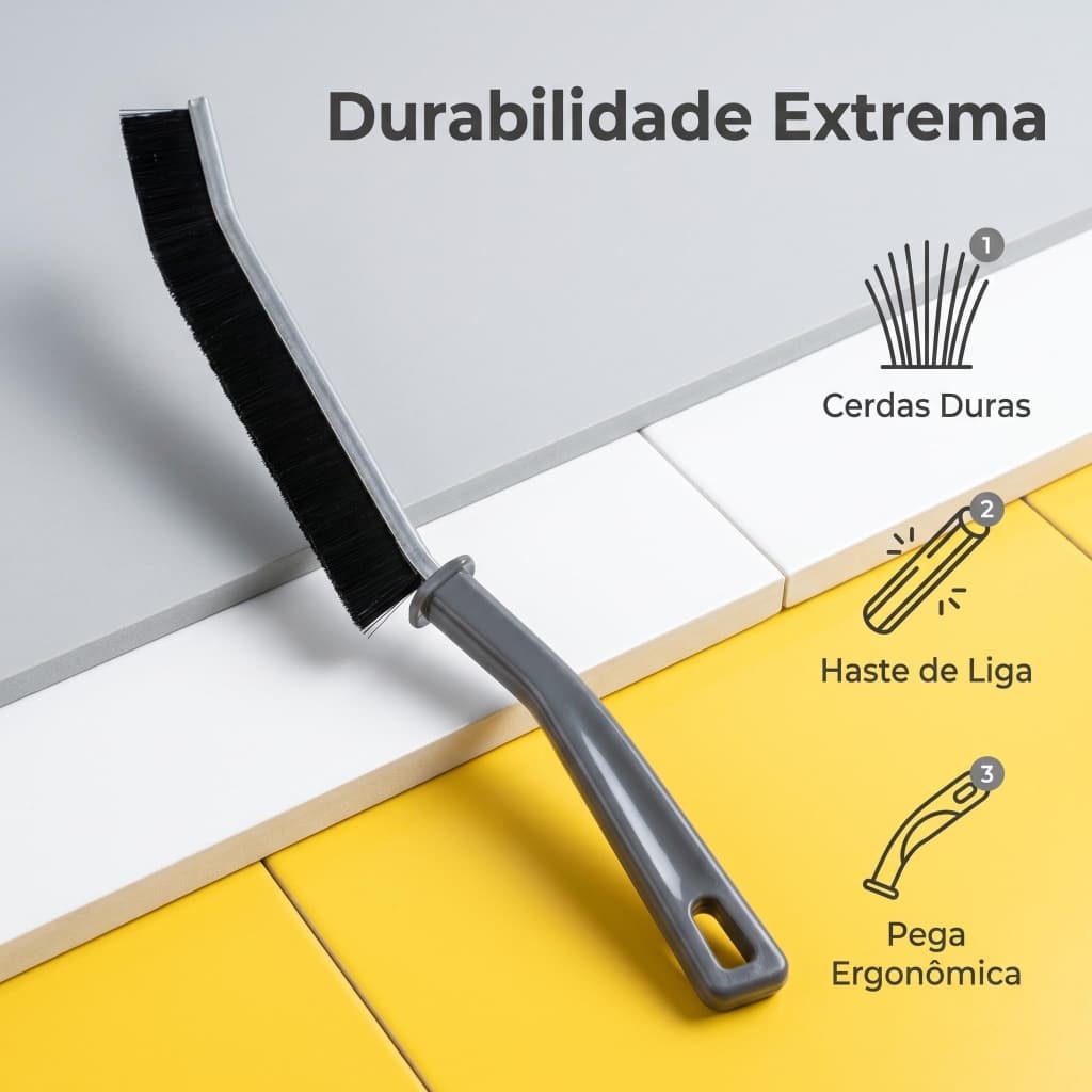 Escova para Limpar Rejuntes Azulejos Sem Pontos Cegos Eficiente