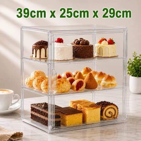 Caixa para pão transparente de grande capacidade para casa- ajustável, para doces, para pão para bancada de cozinha