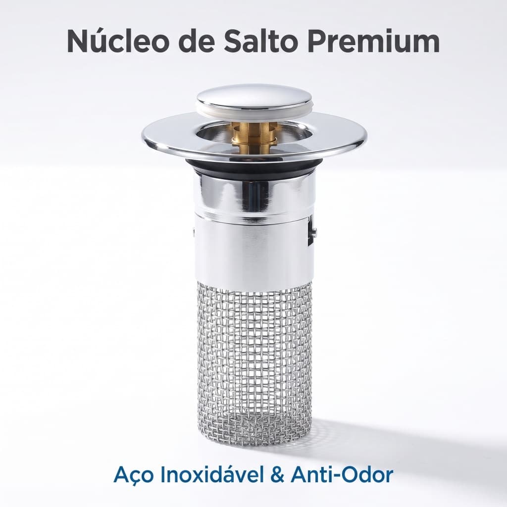 Tampa Ralo Pia Banheiro Anti Vazamento Anti Odor Fácil Instalar