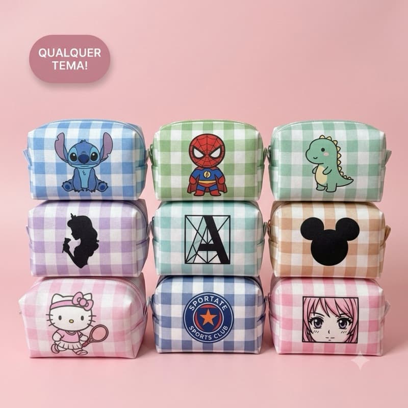 Kit Necessaire Box P Personalizada - PERSONALIZE COM LOGO, FRASES OU QUALQUER TEMA