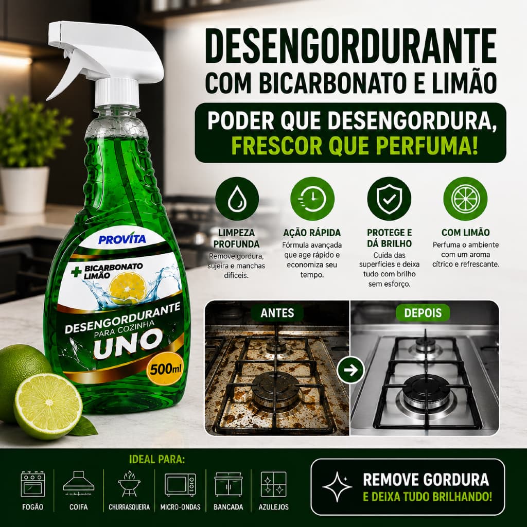 Limpa Fogão Desengordurante Gourmet Cozinha Spray Premium Remove Gordura Pesada Limpa Fogão Grill Forno Coifa Air Fryer.