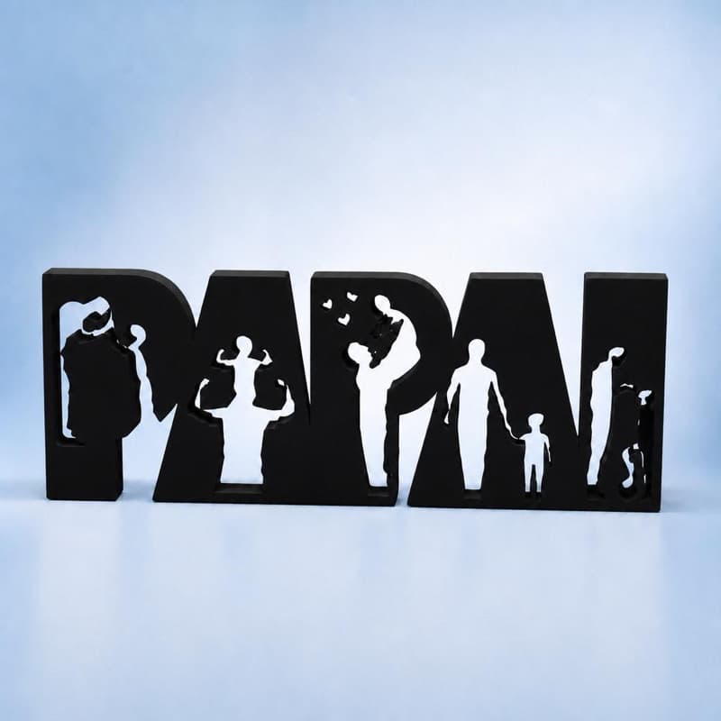 Letreiro homenagem papai criativo - design de momentos em forma de letra