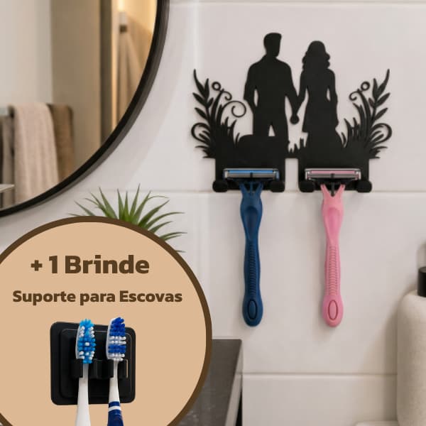 Suporte Para Lamina de Barbear - Masculino e Feminino - Sem Furo - Organizador de Banheiro Gancho + Brinde Exclusivo