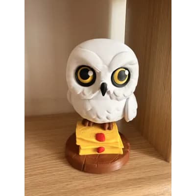 Estatueta Coruja Hedwig Colecionável | Decoração Geek | Impressão 3D Inspirada em Harry Potter 15 cm