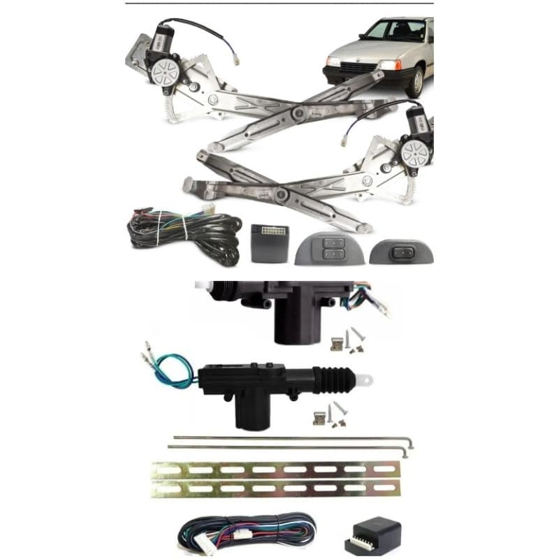 Kit Vidro Elétrico + Trava  Kadett E Ipanema 89 A 98 2 Portas  Kitglass