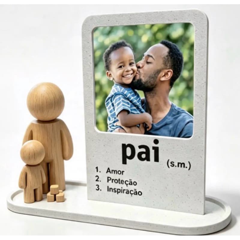 Presente Dia dos Pais: Porta-Retrato Minimalista Amor, Proteção e Inspiração