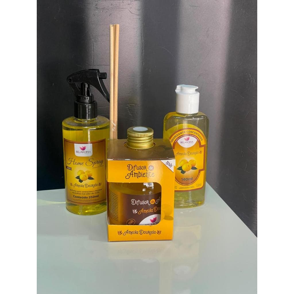 Kit Aromatizante Difusor De Ambiente + Odorizante e Home Spray cheirinho aromas perfume