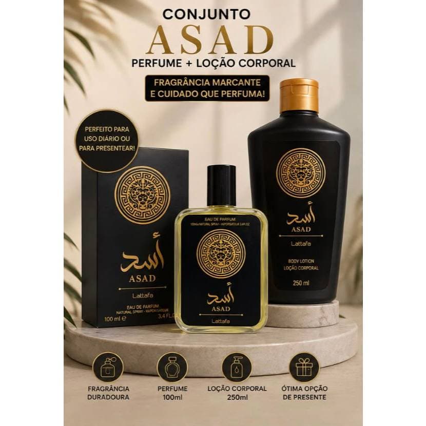 Kit Perfume Masculino 100ml + Loção Corporal 250ml Fragrância Marcante Presente Masculino