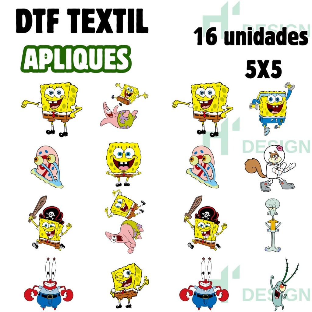 Apliques Termocolantes DTF Textil Apliques Prontos 5x5 Para Tecidos Envio Rapido Modelo REF:137
