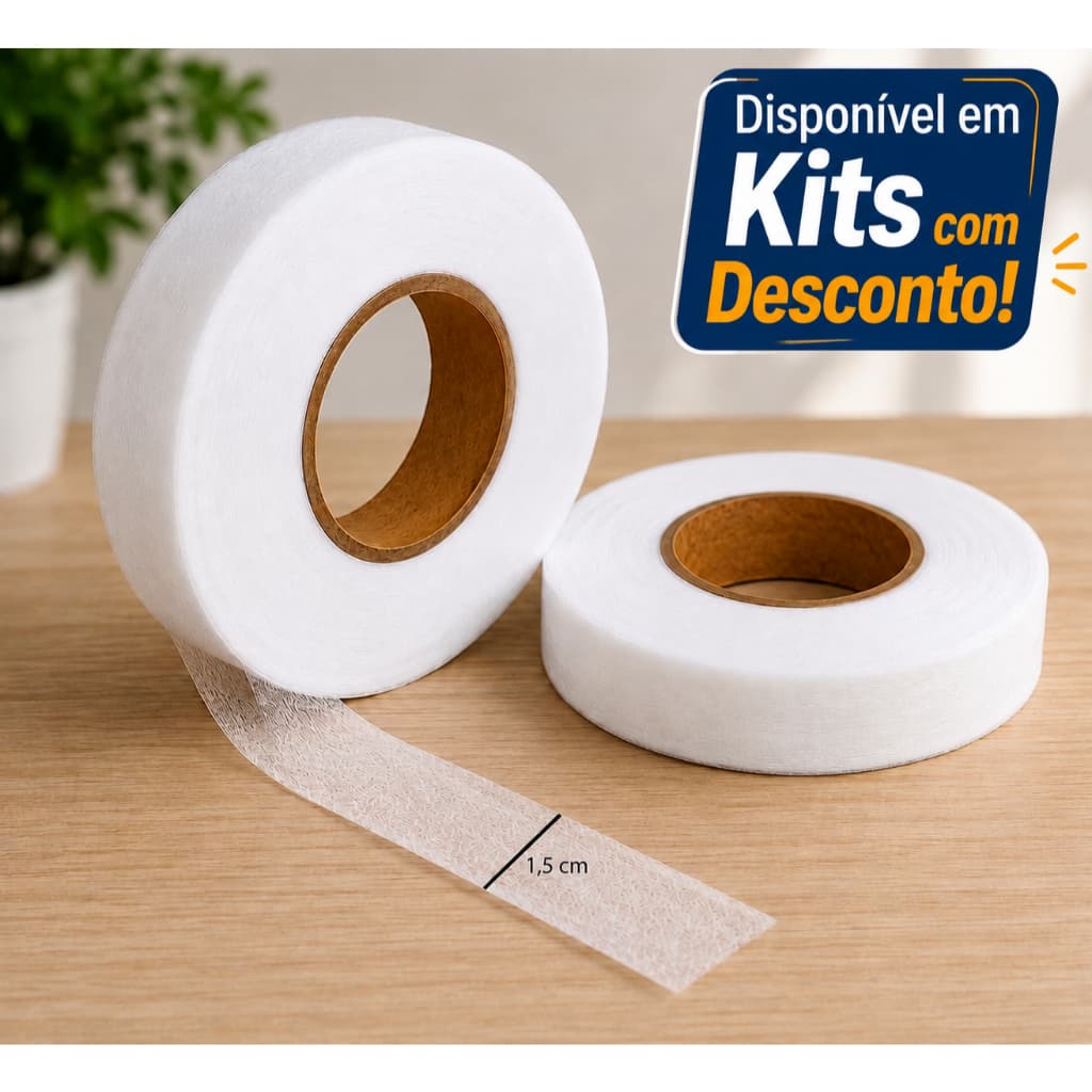 Bainha Mágica Fita Dupla Face Entretela Termocolante 1,5cm x 50m Sem Costura Desconto em kit