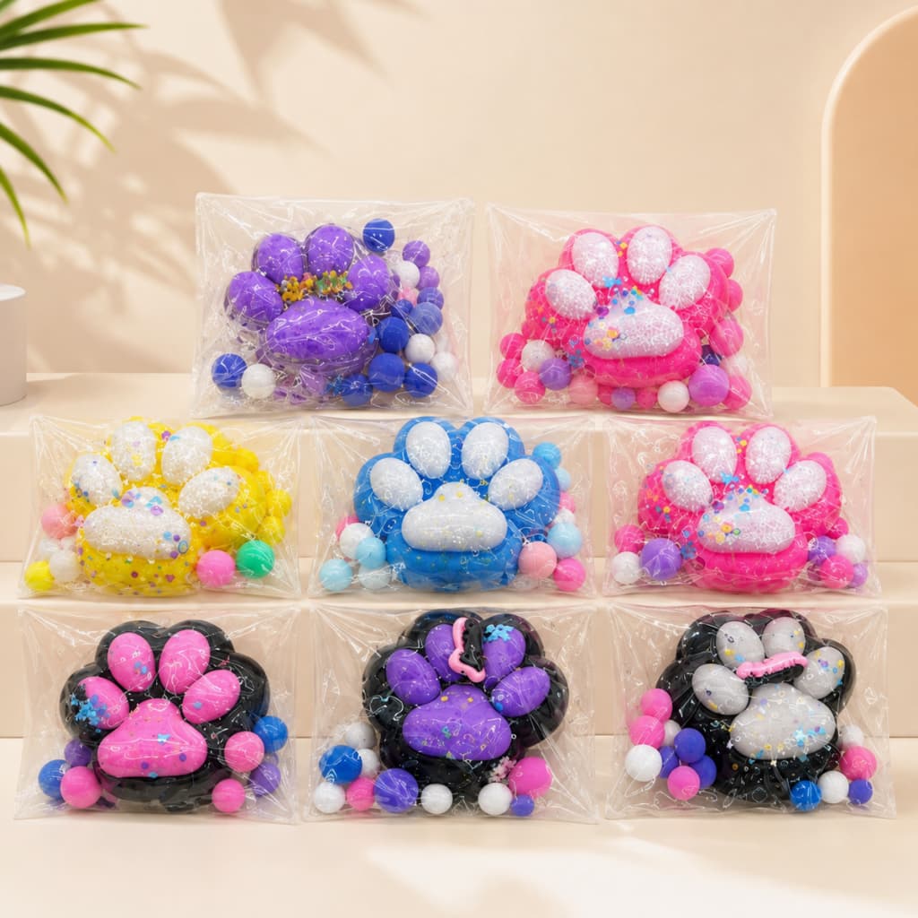 Brinquedo Squishy Fidget Antiestress Patinha Macio Sensorial Relaxante Infantil Presente Sortida