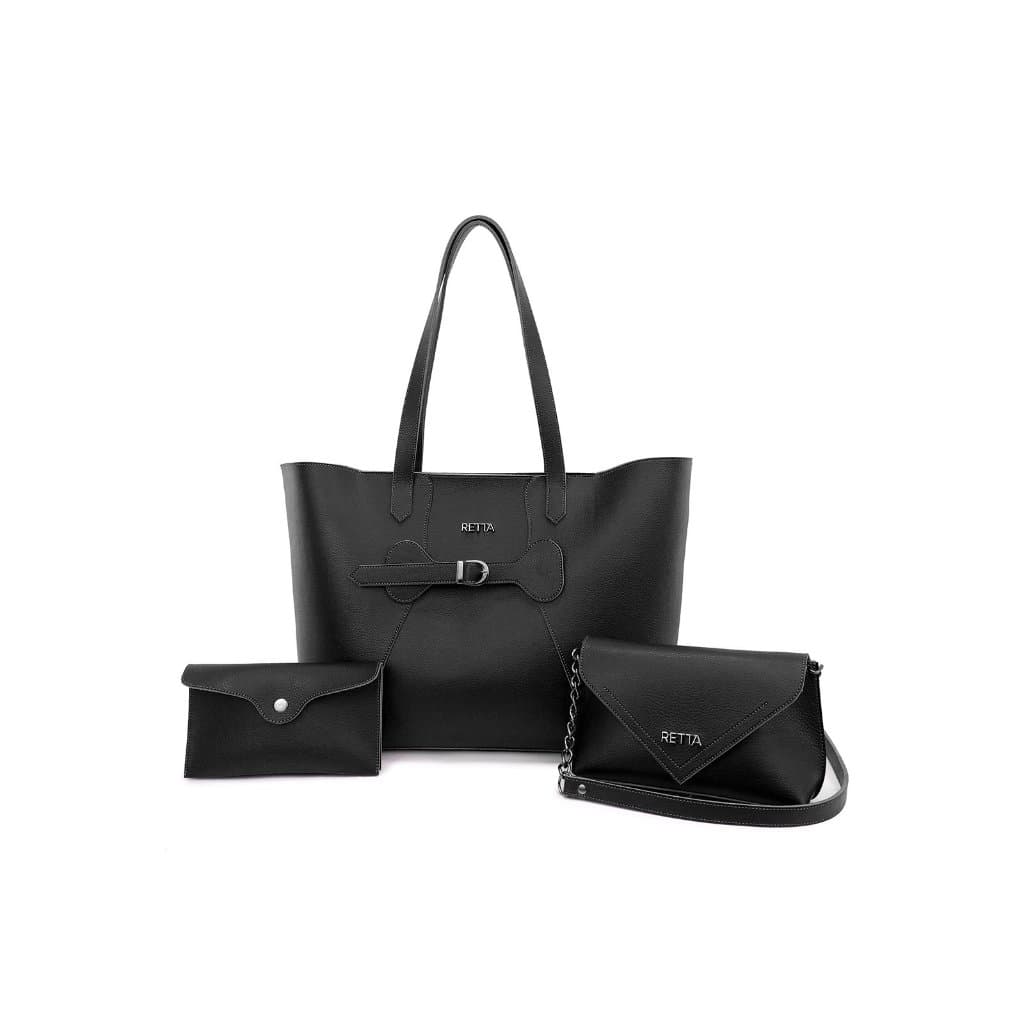 Kit 3 Peças Bolsa Feminina Juliana Sacola Grande Transversal e Necesserie