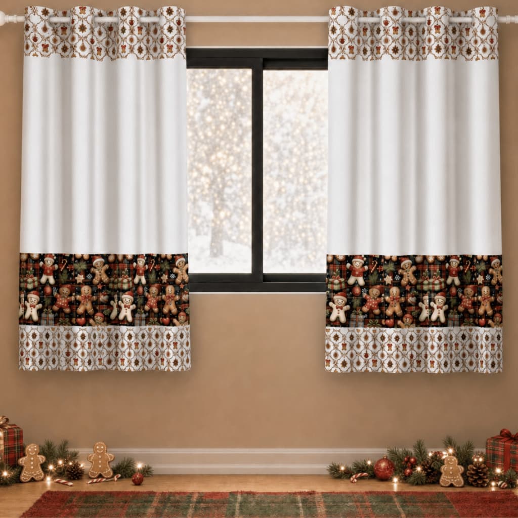 Cortina Blackout Blecaute Premium Natalina 200x150cm Estampada Corta Luz Sala Quarto Cozinha