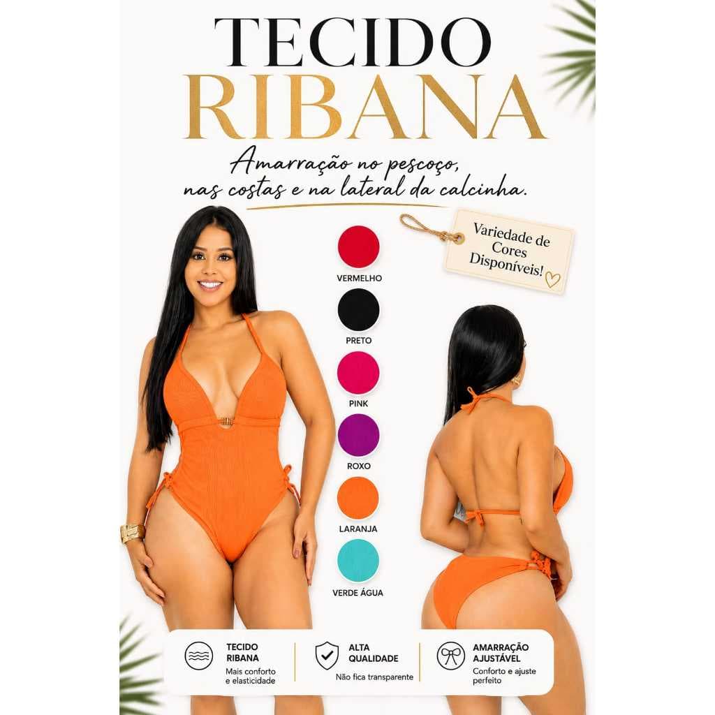 Maiô Feminino Modelador com Bojo e Amarração Ajustável 44 ao 50 – Várias Cores
