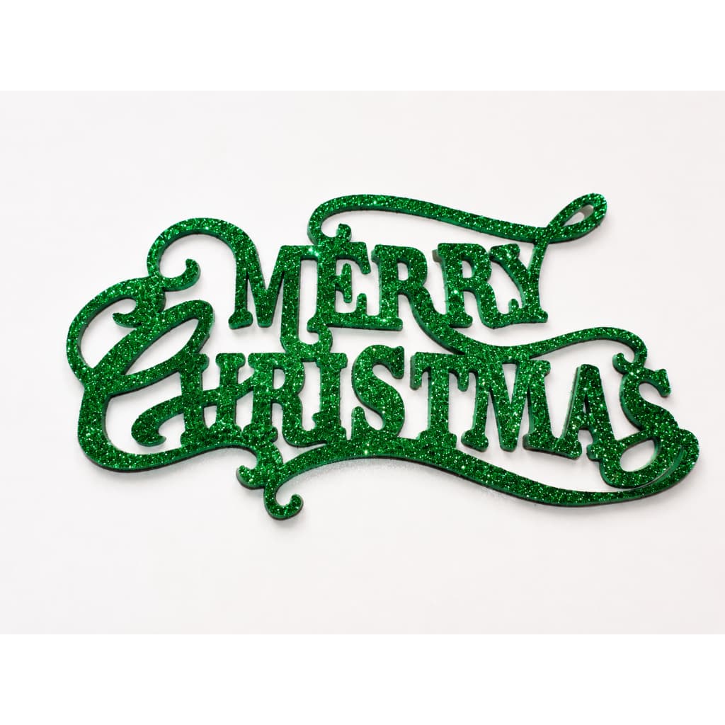 Merry Christmas em EVA 12x24cm com Glitter ou Liso | Letreiro Natal | Enfeite para Guirlanda, Painel e Decoração